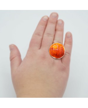 Orange fashion ring Quirky and polymer clay rings