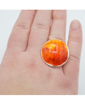 Orange fashion ring Quirky and polymer clay rings