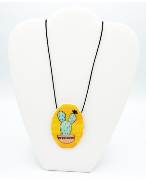 Long cactus pendant necklace Chains or long necklaces
