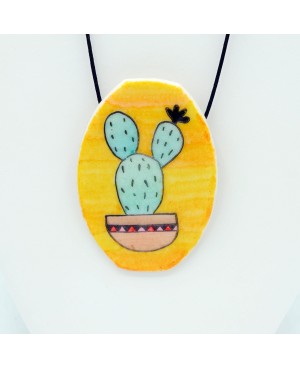 Long cactus pendant necklace Chains or long necklaces