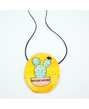 Long cactus pendant necklace Chains or long necklaces