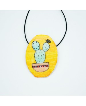 Long cactus pendant necklace Chains or long necklaces