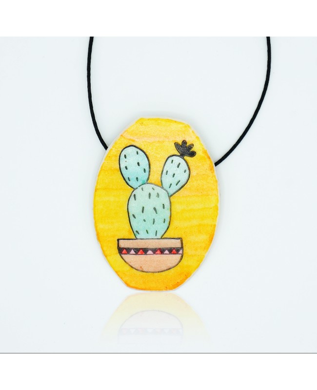Long cactus pendant necklace Chains or long necklaces