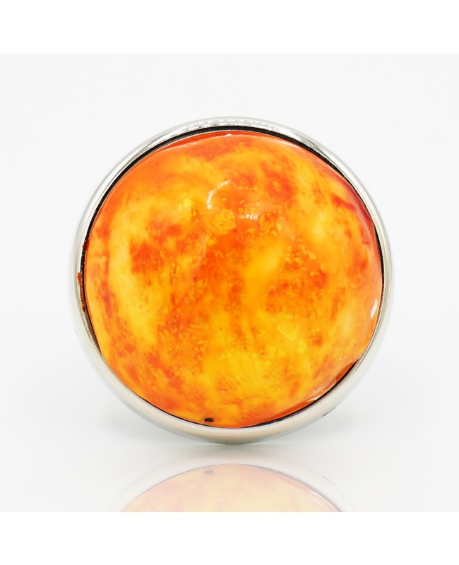 Large round orange costume ring Quirky and polymer clay rings