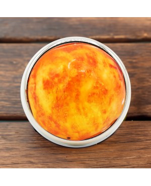 Large round orange costume ring Quirky and polymer clay rings