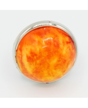 Large round orange costume ring Quirky and polymer clay rings