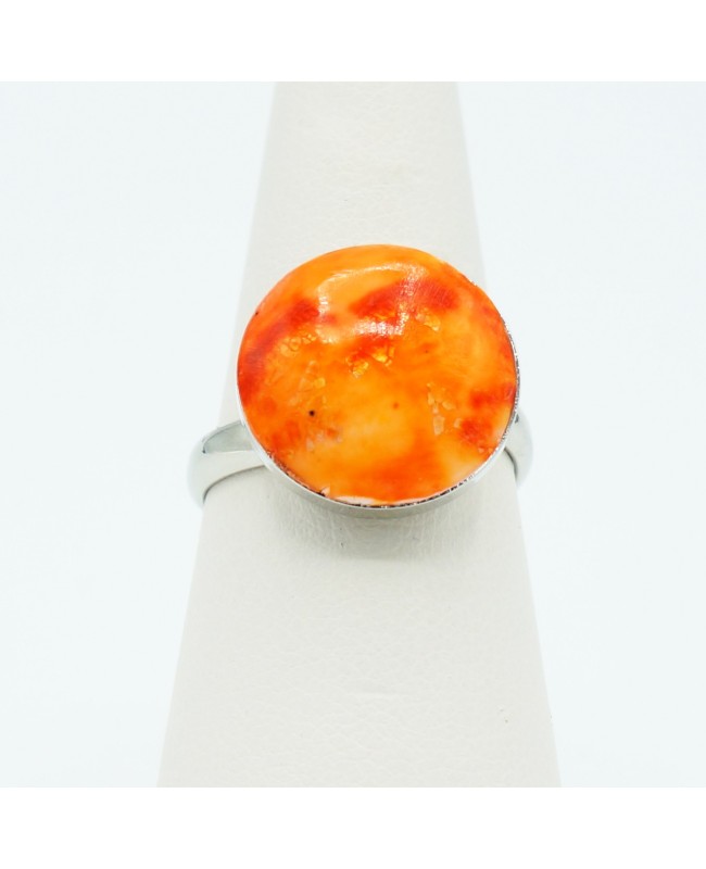 Small round orange costume ring Quirky and polymer clay rings