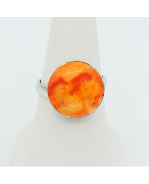 Small round orange costume ring Quirky and polymer clay rings