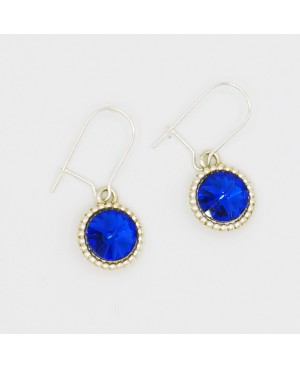 Petites boucles d'oreilles bleues en cristal Boucles d'oreilles en perles et cristal