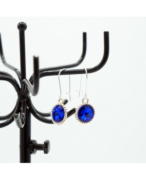 Petites boucles d'oreilles bleues en cristal Boucles d'oreilles en perles et cristal