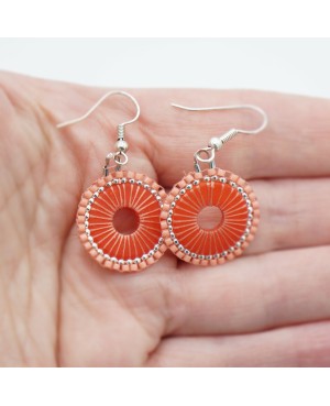 Boucles d'oreilles saumon Boucles d'oreilles en perles et cristal