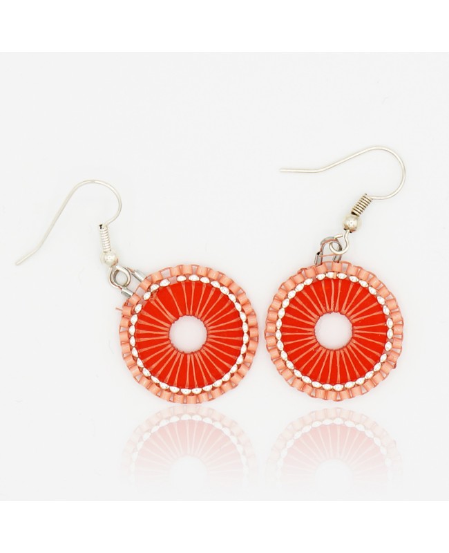 Boucles d'oreilles saumon Boucles d'oreilles en perles et cristal