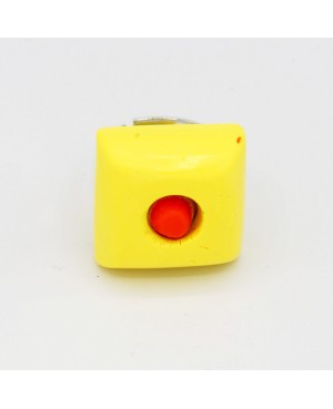 Square yellow ring with orange center Quirky and polymer clay rings