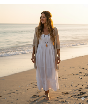 Necklace with a cone-shaped seashell pendant Mid-length necklaces
