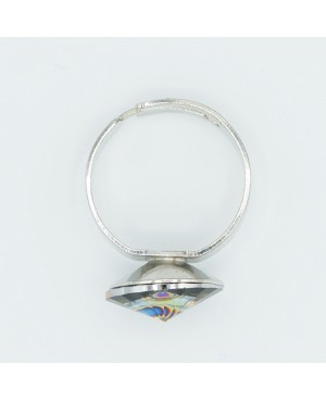 Fashion ring with multicolored cabochon solitaire “Solitaire” Swarovski crystal ring