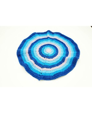Blue round crocheted doily Crochet Doilies