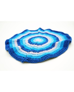 Blue round crocheted doily Crochet Doilies