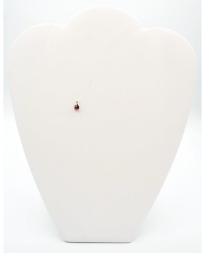 Very small, discreet, round, purple, and transparent pendant with a clear nylon cord Beaded pendants