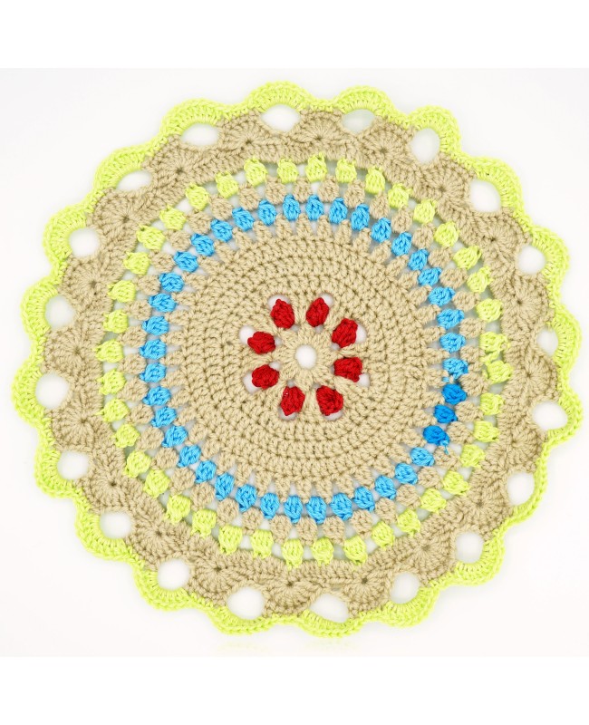 Handmade multicolored crochet doily – Boho chic table decoration Crochet Doilies