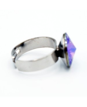 Bague pour femme en argent et cristal bleu Bagues "solitaire" en cristal