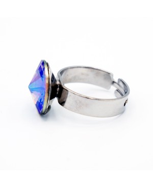 Bague pour femme en argent et cristal bleu Bagues "solitaire" en cristal