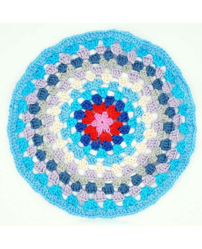 Napperon crochet bleu fait main