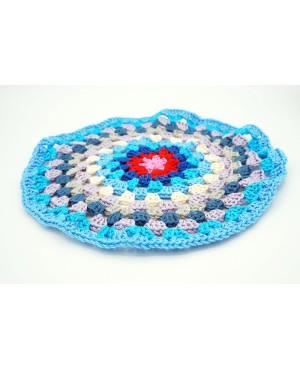 Napperon rond bleu pour décoration de table