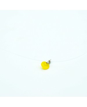 Yellow crystal mini-pendant choker necklace – Discreet and luminous jewellery