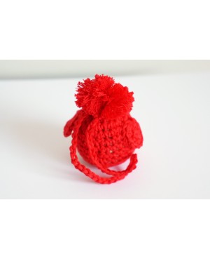 Piou-piou rouge réalisé au crochet Bijoux de sac