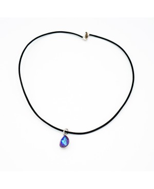 Blue-violet crystal pear pendant – Choker necklace