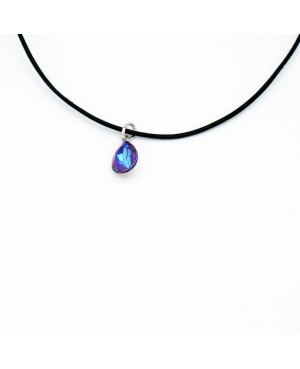 Blue-violet crystal pear pendant – Choker necklace