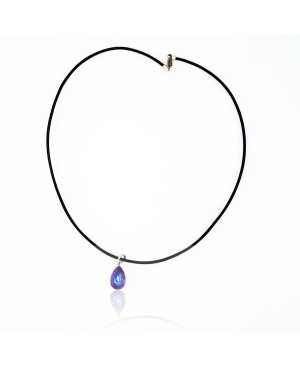 Blue-violet crystal pear pendant – Choker necklace