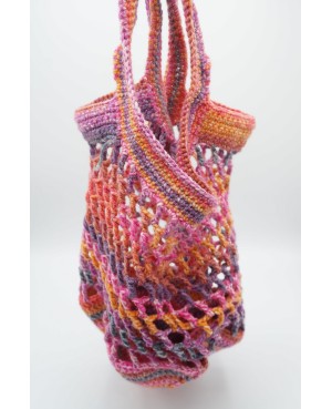 Foldable Multicolored Crochet Bag – Reusable Grocery Bag