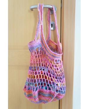 Foldable Multicolored Crochet Bag – Reusable Grocery Bag