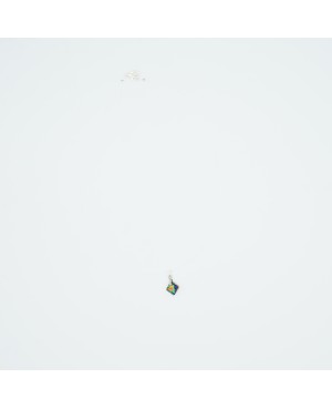 Multicolored Crystal Choker Necklace – Square Pendant on Nylon Thread