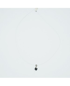 Choker Necklace with Black Faceted Austrian Crystal Pendant