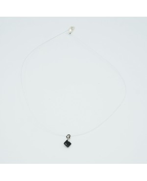 Choker Necklace with Black Faceted Austrian Crystal Pendant