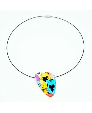 Multicolor Cat Necklace – Handmade Polymer Clay Pendant