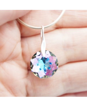 Collier ras-du-cou pendentif cristal transparent en argent